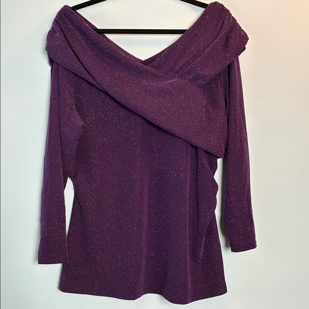Lane Bryant Shimmering Plum Purple Blouse Top